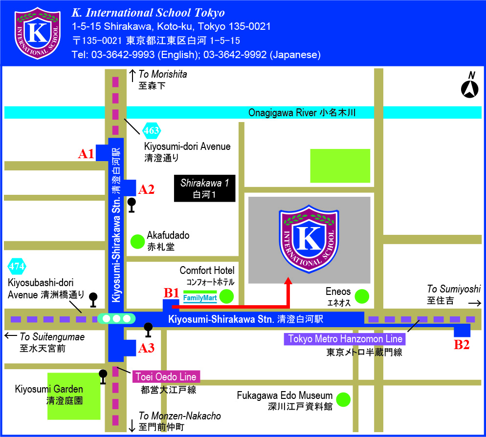 Map From Kiyosumi Shirakawa Station